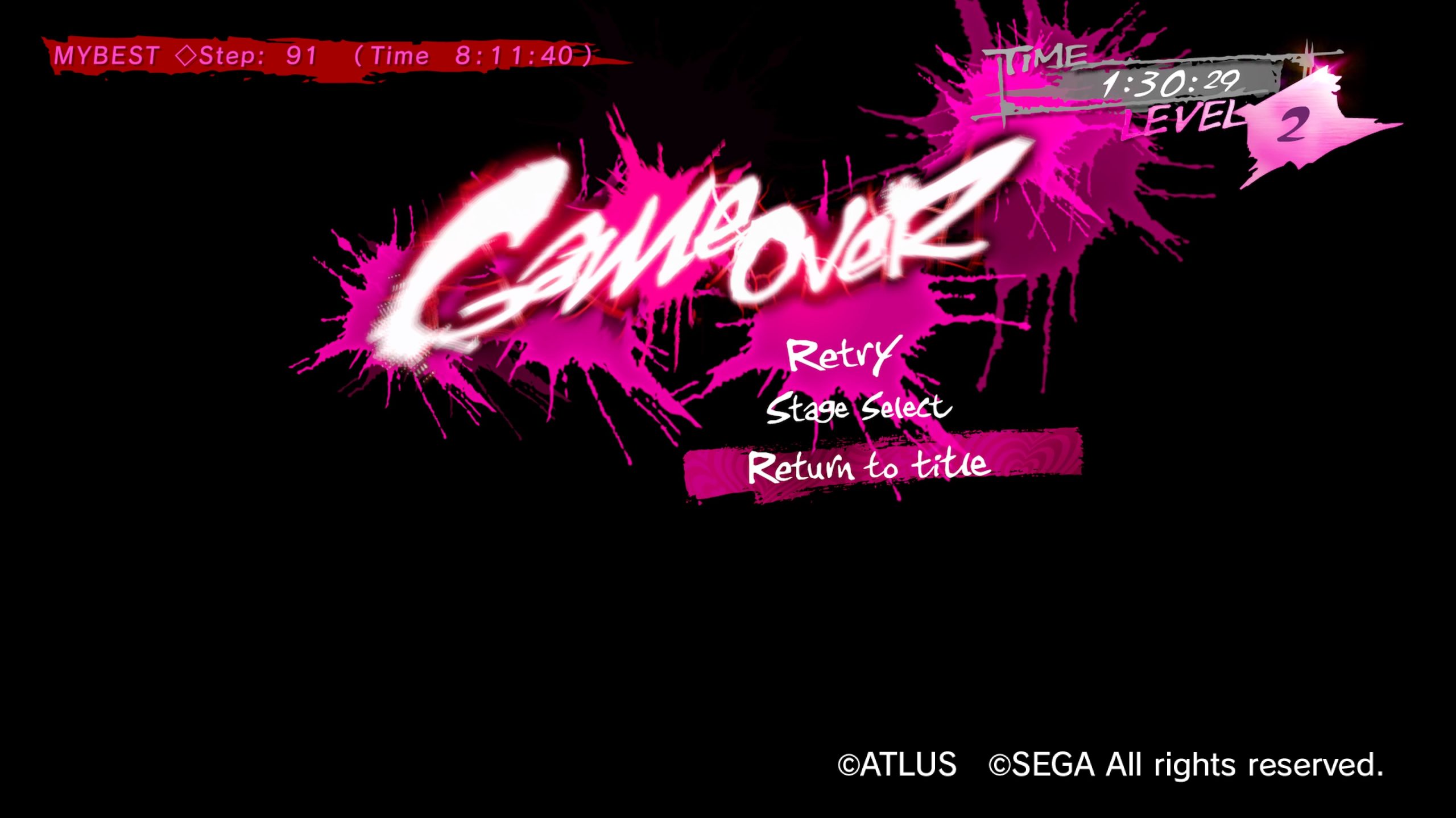 キャサリン・フルボディ_落下によりゲームオーバー